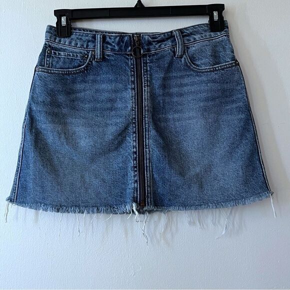 Free People We The Free Zip It Up Raw Hem Skirt Size 26 - Picture 2 of 6